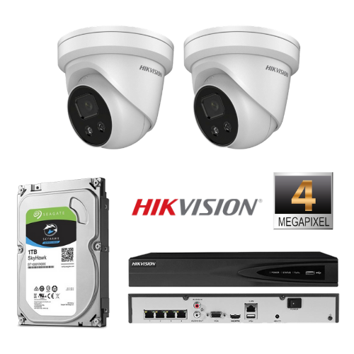 Hikvision 2 IP kamerų 4MP vaizdo stebėjimo sistema IPkit2