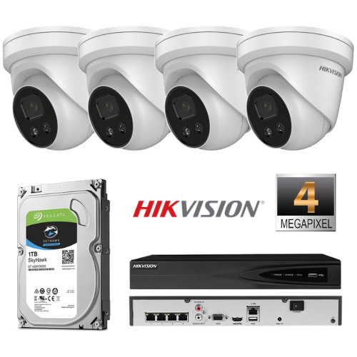 Hikvision 4 IP kamerų 4MP vaizdo stebėjimo sistema IPkit4