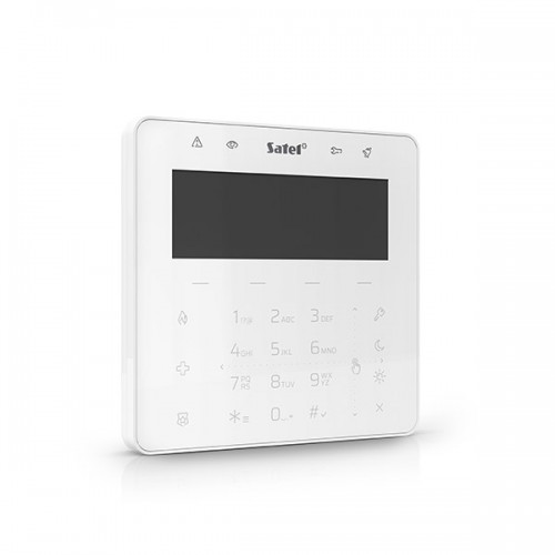 Satel INT-KSG2R-W LCD klaviatūra su jutikliniais mygtukais ir kortelių skaitytuvu, balta Satel INT-KSG2R-W LCD klaviatūra su jutikliniais mygtukais ir kortelių skaitytuvu, balta