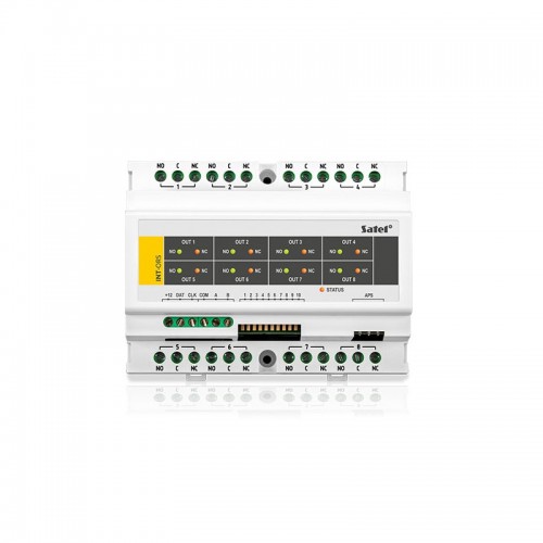 Satel išėjimų išplėtimo modulis ant DIN bėgelio INT-ORS, 8 reliniai išėjimai, 230V