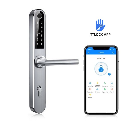 Išmanioji durų rankena iNOVO (Waterproof IP55) Bluetooth C92mm (Sidabrinė)