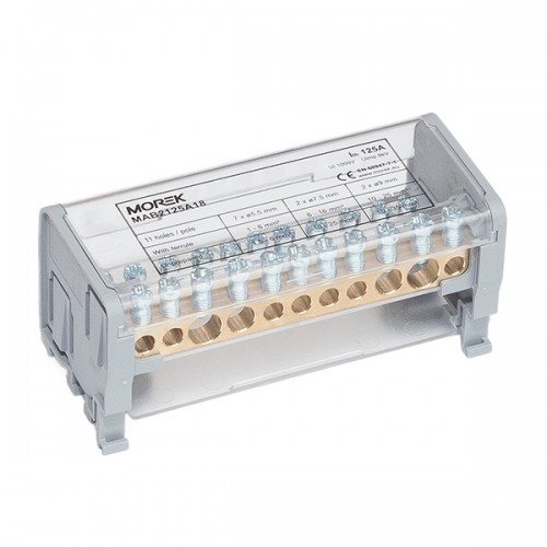 MAB125A-11 paskirstymo gnybtas 2P 2x35 + 2x25 + 7x6mm² Ipk=19 kA MAB125A-11 paskirstymo gnybtas 2P 2x35 + 2x25 + 7x6mm² Ipk=19 kA