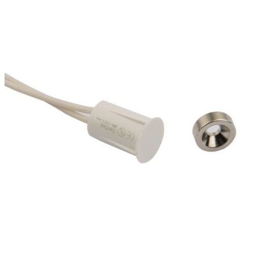 Įleidžiami magnetiniai kontaktai su povežle 17x9mm (balti) Įleidžiami magnetiniai kontaktai su povežle 17x9mm (balti)