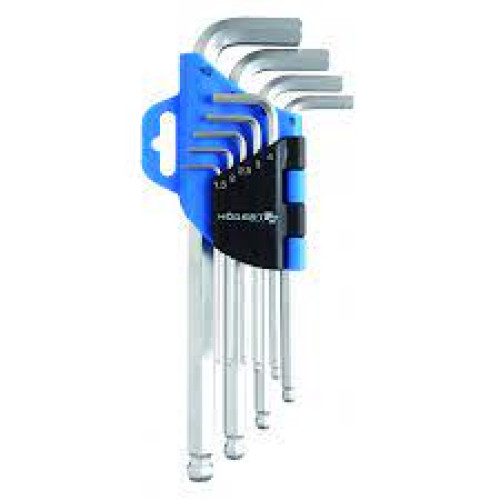 Šešiakampių raktų rinkinys Hogert HT1W804 (9 vnt, 1.2-10mm) Šešiakampių raktų rinkinys Hogert HT1W804 (9 vnt, 1.2-10mm)