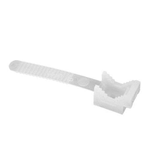 Prisukamas laikiklis kabeliui su dirželiu Pawbol H.7202C UP-22 (baltas, 22mm, 100vnt)