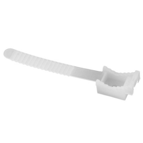 Prisukamas laikiklis kabeliui su dirželiu Pawbol H.7207 UP-30 (baltas, 30mm, 100vnt)