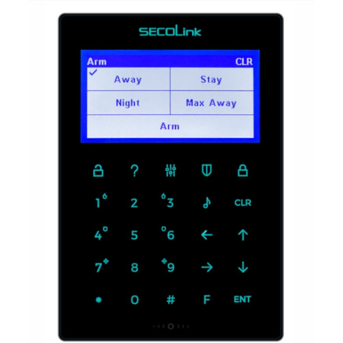 Klaviatūra SECOLINK KM25M (juoda, LCD, balso pranešimai, liečiamas ekranas)