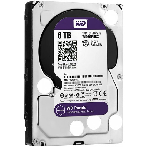 Kietas diskas WD Purple WD60PURX Surveillance 6 TB Kietas diskas WD Purple WD60PURX Surveillance 6 TB
