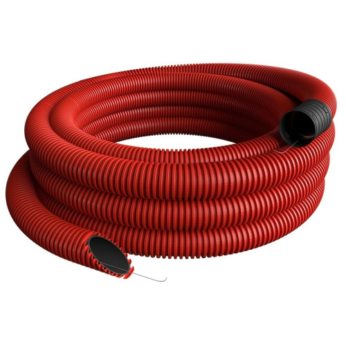 Raudonas gofruotas vamzdis D160/d135 su viela (be halogenų, 25m) Pipelife Raudonas gofruotas vamzdis D160/d135 su viela (be halogenų, 25m) Pipelife