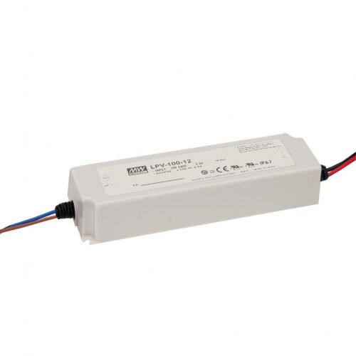 Impulsinis maitinimo šaltinis LED 24V 100W 4.2A, IP67, MEAN WELL LPV-100-24 Impulsinis maitinimo šaltinis LED 24V 100W 4.2A, IP67, MEAN WELL LPV-100-24