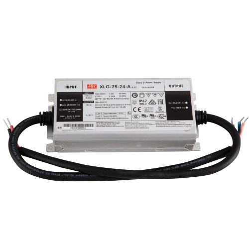 Impulsinis maitinimo šaltinis LED 24V 75W 3.1A, IP67, dimeriuojamas, MEAN WELL, XLG-75-24-A Impulsinis maitinimo šaltinis LED 24V 75W 3.1A, IP67, dimeriuojamas, MEAN WELL, XLG-75-24-A