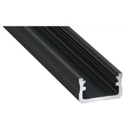 Aliuminis profilis Lumines LED juostoms A (juodas, anoduotas, 3m) Aliuminis profilis Lumines LED juostoms A (juodas, anoduotas, 3m)