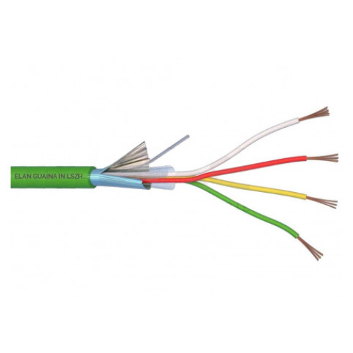 ELAN behalogenis, ekranuotas apsauginis kabelis 4x0.22 (žalias)