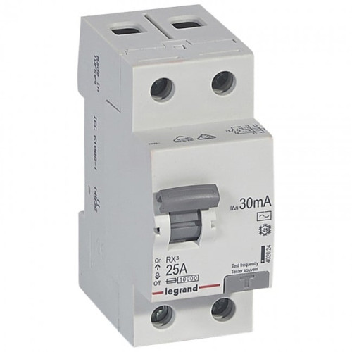 Srovės nuotekio relė RCD RX Legrand 402024 (AC, 25A, 2P, 30mA, 230V)