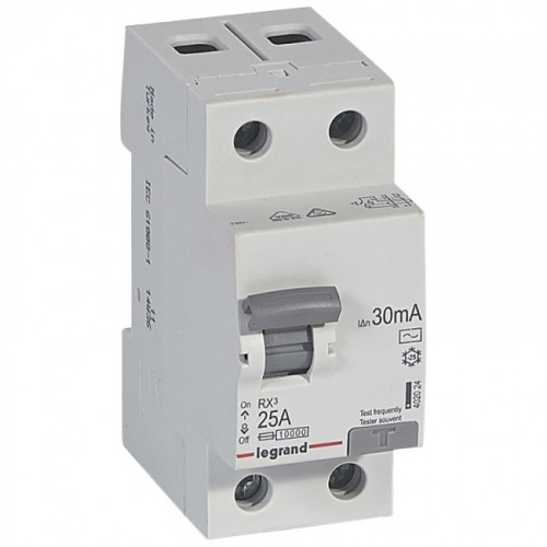 Srovės nuotekio relė RCD RX Legrand 402024 (AC, 25A, 2P, 30mA, 230V)