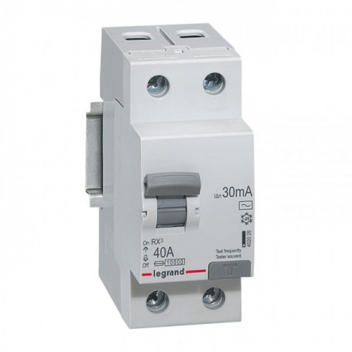 Srovės nuotekio relė RCD RX Legrand 402025 (AC, 40A, 2P, 30mA, 230V) Srovės nuotekio relė RCD RX Legrand 402025 (AC, 40A, 2P, 30mA, 230V)