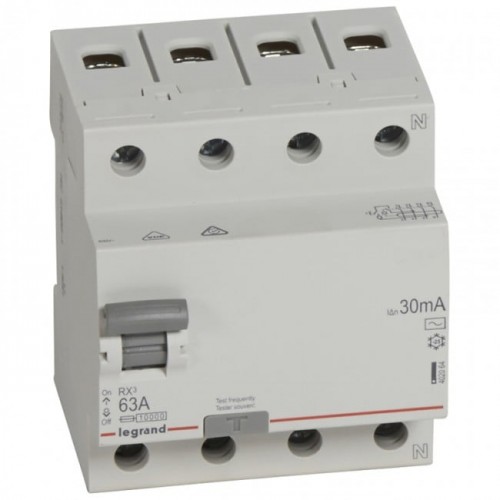 Srovės nuotekio relė RCD RX Legrand 402064 (AC, 63A, 4P, 30mA, 400V) Srovės nuotekio relė RCD RX Legrand 402064 (AC, 63A, 4P, 30mA, 400V)