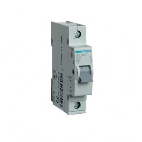 Automatinis jungiklis Hager MC120 (20A, 1P, 230V, 6kA) Automatinis jungiklis Hager MC120 (20A, 1P, 230V, 6kA)