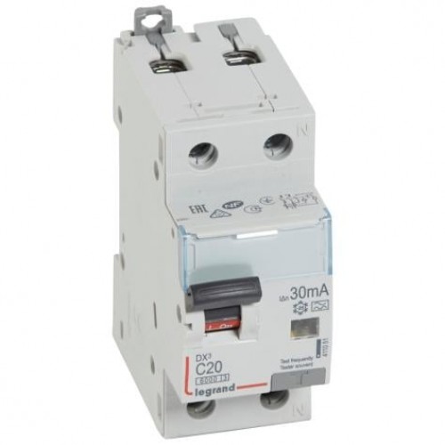 Srovės nuotekio relė su automatiniu jungikliu Legrand 411051 (C, 20A, 2P, 30mA, 230V) Srovės nuotekio relė su automatiniu jungikliu Legrand 411051 (C, 20A, 2P, 30mA, 230V)