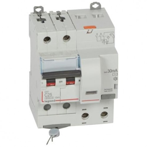 Srovės nuotekio relė su automatiniu jungikliu Legrand 411160 (C, 25A, 2P, 30mA, 230V) Srovės nuotekio relė su automatiniu jungikliu Legrand 411160 (C, 25A, 2P, 30mA, 230V)