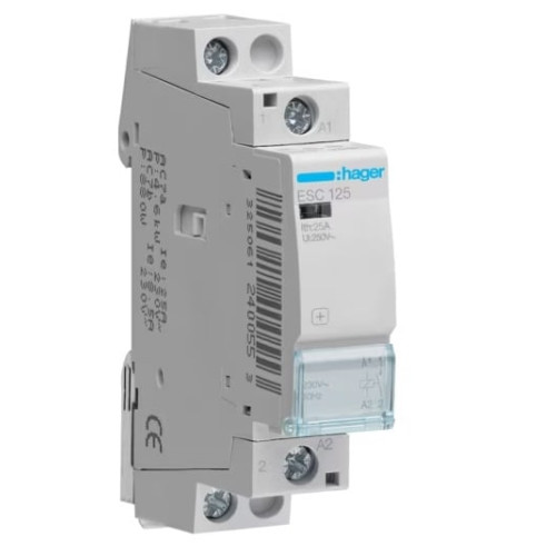 Kontaktorius Hager ESC125 (1P, 25A, 230V)