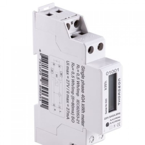 Tiesioginio jungimo elektros skaitiklis Thorgeon DIN01001 (1 Fazė, 40A, DIN) Tiesioginio jungimo elektros skaitiklis Thorgeon DIN01001 (1 Fazė, 40A, DIN)