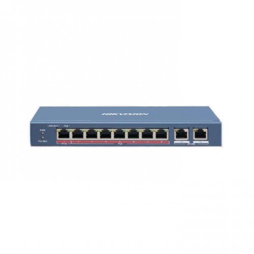 Hikvision 10 prievadų 8 PoE prievadų komutatorius DS-3E0310HP-E Hikvision 10 prievadų 8 PoE prievadų komutatorius DS-3E0310HP-E
