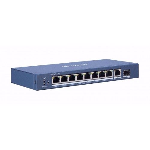Hikvision 10 prievadų 8 PoE prievadų komutatorius DS-3E0510P-E Hikvision 10 prievadų 8 PoE prievadų komutatorius DS-3E0510P-E