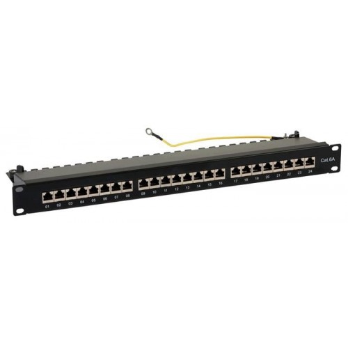 Komutacinė panelė 19'' 1U, FTP 6A cat., 24 prievadų Komutacinė panelė 19'' 1U, FTP 6A cat., 24 prievadų
