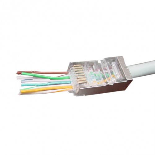 RJ45 kištukas (perkišamas, FTP, CAT5e) RJ45 kištukas (perkišamas, FTP, CAT5e)