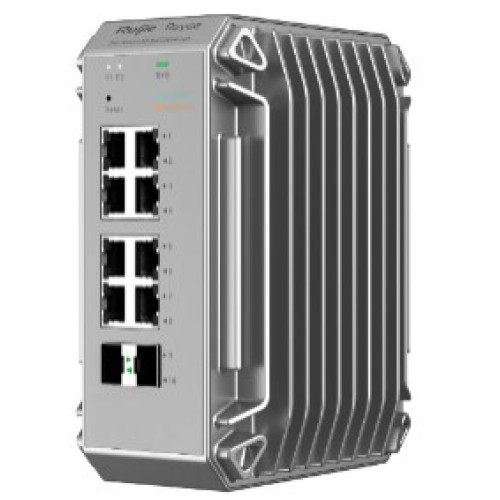 8 prievadų industrinis komutatorius Ruijie Reyee RG-NIS3100-8GT2SFP-HP (Valdomas, 8 x PoE+)