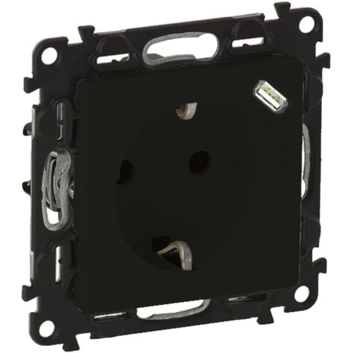 Kištukinis lizdas su USB-C įkrovimo lizdu Valena Life Legrand 756335 (juoda) Kištukinis lizdas su USB-C įkrovimo lizdu Valena Life Legrand 756335 (juoda)