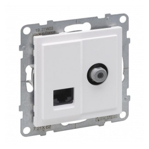 TV / UTP 6 lizdas Niloe Step Legrand 863177 (baltas) TV / UTP 6 lizdas Niloe Step Legrand 863177 (baltas)