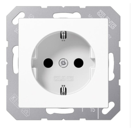 Kištukinis lizdas JUNG A1520KIWW (baltas, matinis, 16A/250V)