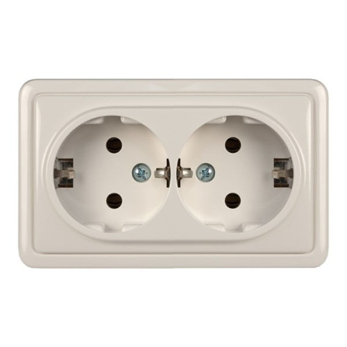 Virštinkinis kištukinis lizdas su įžeminimu Vilma RP16-021 SL+V (balta)