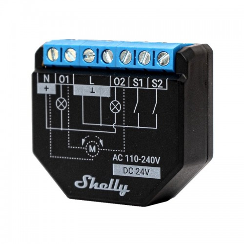 Wi-Fi relė su galios matavimo funkcija Shelly Plus 2PM (2 kanalų, 16A, 110-240 VAC, 10A 24 VDC) Wi-Fi relė su galios matavimo funkcija Shelly Plus 2PM (2 kanalų, 16A, 110-240 VAC, 10A 24 VDC)