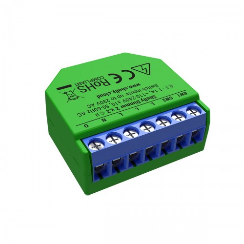 Wi-Fi valdomas dimeris Shelly Dimmer 2 (1 kanalo, 50-200VA / 10W – 200W led lempoms) Wi-Fi valdomas dimeris Shelly Dimmer 2 (1 kanalo, 50-200VA / 10W – 200W led lempoms)
