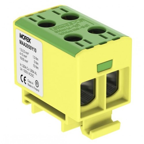 Gnybtas OTL50-2 Morek MAA2050Y10 (Geltonai/Žalias, 2x1.5-50mm2, Al/Cu, 1000V) Gnybtas OTL50-2 Morek MAA2050Y10 (Geltonai/Žalias, 2x1.5-50mm2, Al/Cu, 1000V)
