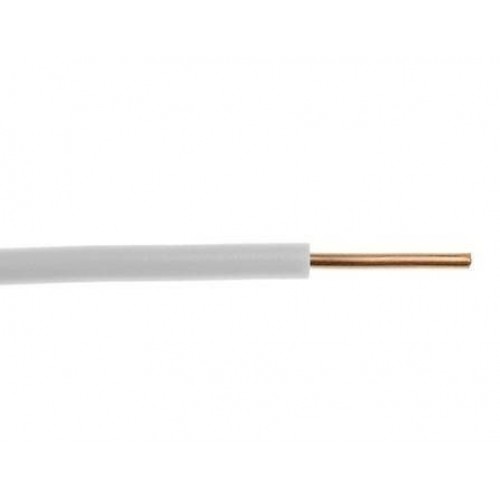 Lietkabelis H07V-U (YDY) 1x2.5 mm2 vienagyslis laidas (monolitinis, baltas, 1 m)
