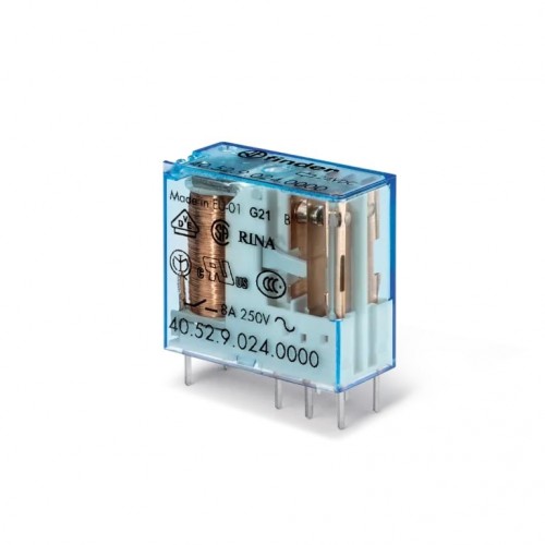 Relė 1 grupė 46 serijos Finder 466190120074 (12VDC, 16A/250VAC, TEST mygtukas, LED indikacija)