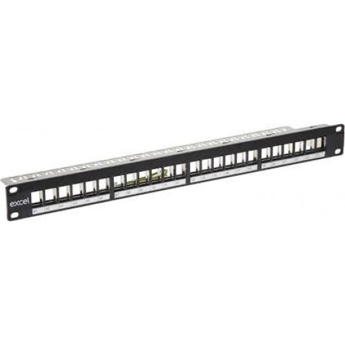 Komutacinė panelė 19'' 1U, EXCEL 100-755 (24 prievadų) Komutacinė panelė 19'' 1U, EXCEL 100-755 (24 prievadų)