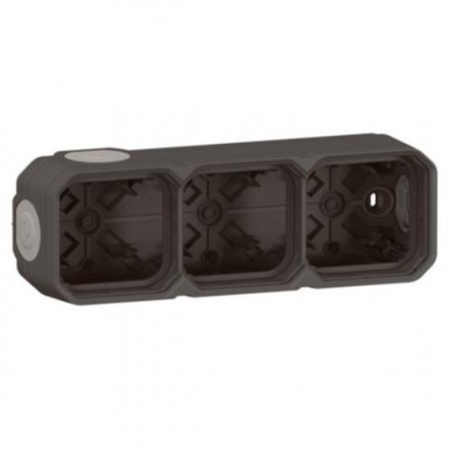 Virštinkinė dėžutė su sandarikliais 3 vt. Plexo Legrand 069603L (antracitas) Virštinkinė dėžutė su sandarikliais 3 vt. Plexo Legrand 069603L (antracitas)