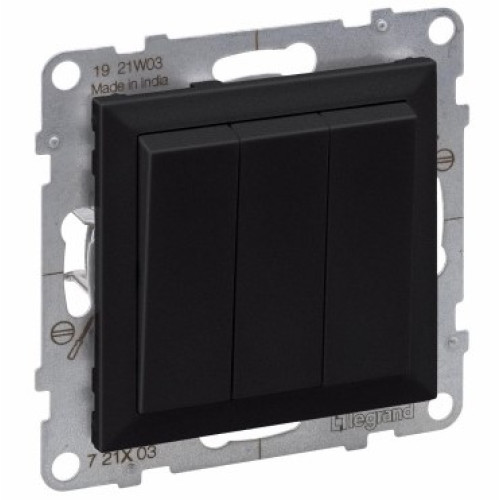 3 kl. jungiklis juodas su varžtiniais gnybtais 10AX Suno Legrand 721403 3 kl. jungiklis juodas su varžtiniais gnybtais 10AX Suno Legrand 721403