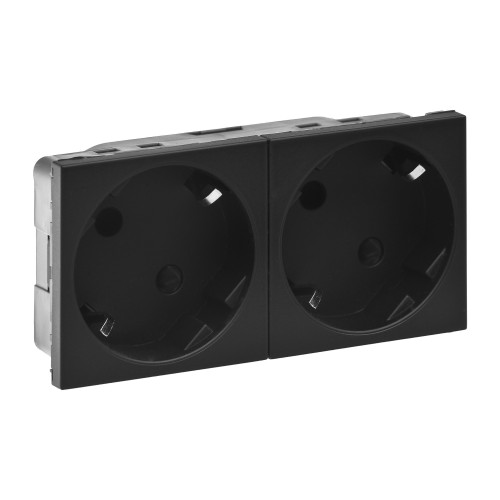 Kištukinis lizdas Legrand 079372L (juodas, matinis, 2x2P+E 45° kampas, IP20) Kištukinis lizdas Legrand 079372L (juodas, matinis, 2x2P+E 45° kampas, IP20)