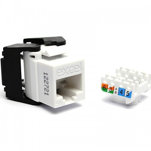Lizdas EXCEL 100-202-WT RJ45 (Balta, Cat5e, UTP, keystone) Lizdas EXCEL 100-202-WT RJ45 (Balta, Cat5e, UTP, keystone)
