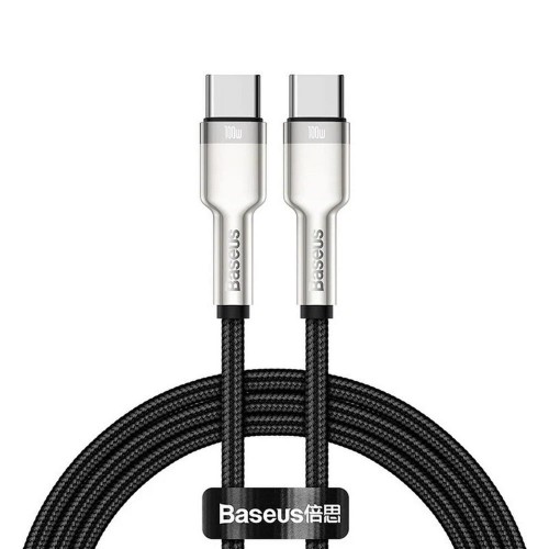 Kabelis USB C - USB C BASEUS CATJK-D01 (2.0m, 100W, duomenų perdavimui ir krovimui, juodas)