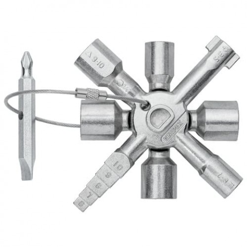 Universalus raktas Knipex 00 11 01 (skydams, metalinis) Universalus raktas Knipex 00 11 01 (skydams, metalinis)