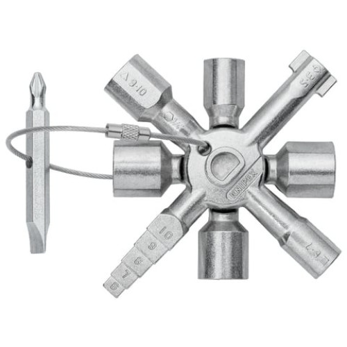 Universalus raktas Knipex 00 11 01 (skydams, metalinis) Universalus raktas Knipex 00 11 01 (skydams, metalinis)