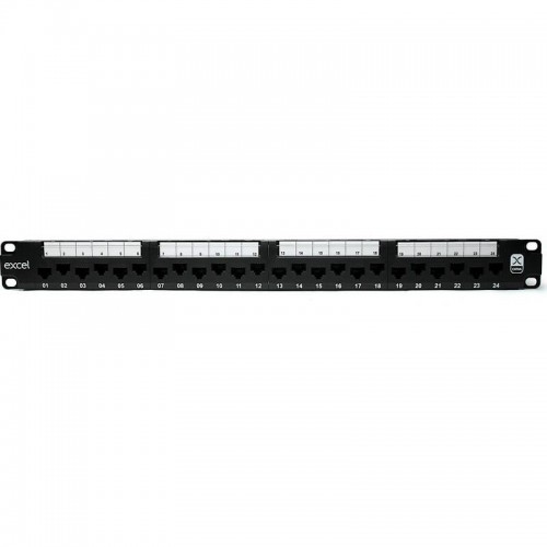 Komutacinė panelė 19'' 1U, EXCEL 100-155 (FTP, 6 kat., 24 portų, neekranuota, juoda) Komutacinė panelė 19'' 1U, EXCEL 100-155 (FTP, 6 kat., 24 portų, neekranuota, juoda)