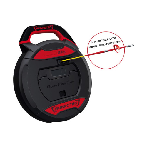 Stiklo audinio pratraukėjas Runpotec 10197 (3mm, 30m, smūgiams atsparus korpusas)